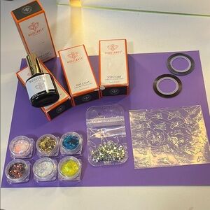 Modelones Nail Art Set with Glitter and Top Coat